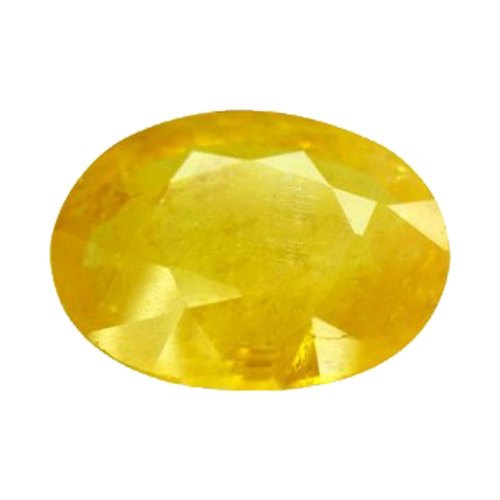 Oval Natural Yellow Sapphire Gemstone, Size : 22 Mm