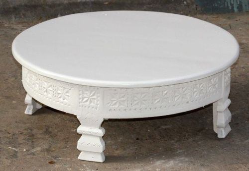 White Deco Wooden Chakki Table, For Restaurant, Office, Hotel, Home, Specialities : Stylish, Fine Finishing