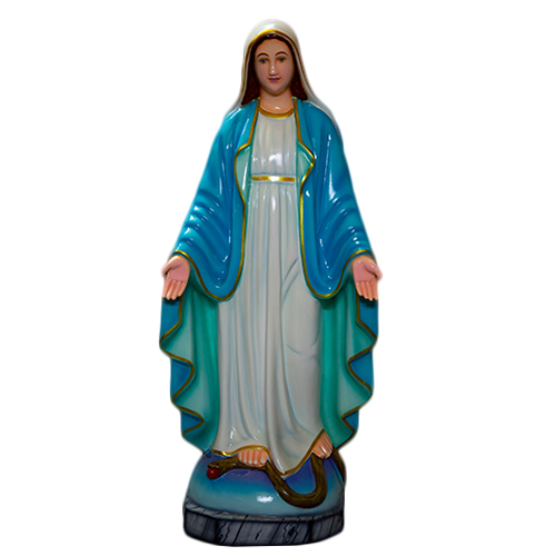 Polished Painted Fiberglass Mary Immaculate Conception Statue, Size : 10-60 Inches