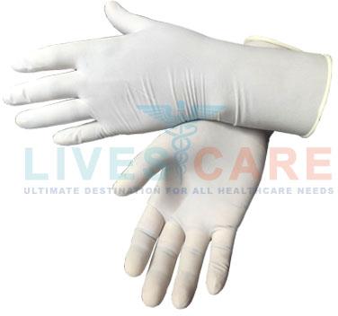 LivesGuard Latex Surgical Gloves, For Clinical, Hospital, Laboratory, Length : 10-15 Inches
