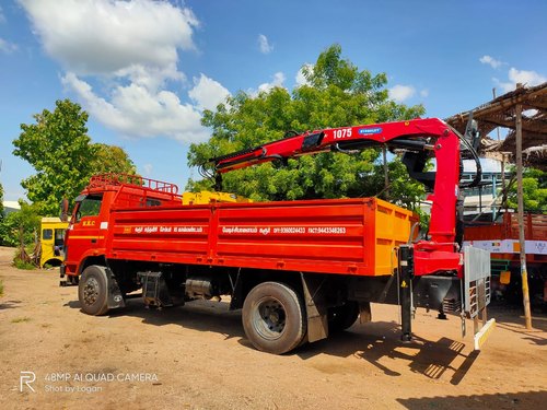 Hydraulic Truck Mounted Crane, For Bricks, Color : Red Yellow