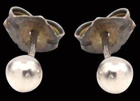 Preciously Mine Silver Ball Stud Earring