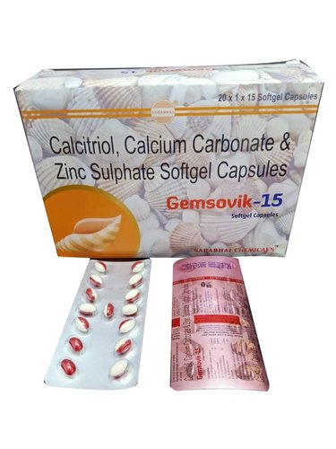 Gemsovik-15 Softgel Capsules, Packaging Size : 20x1x15