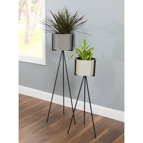 Square Iron Decorative Planter Stand, Color : Sliver