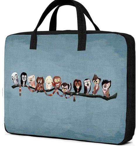 Crazy Corner Printed Canvas Laptop Bag, Color : Blue
