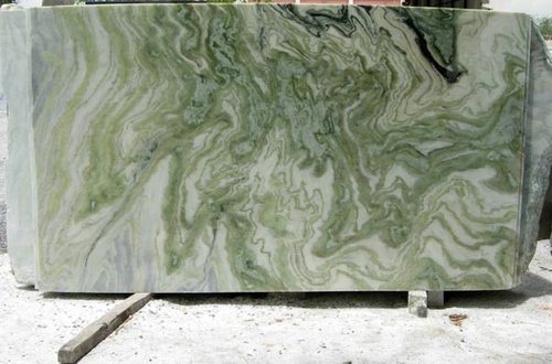 Bush Hammered Green Onyx Marble Slab, For Hotel, Kitchen, Office, Restaurant, Feature : Crack Resistance