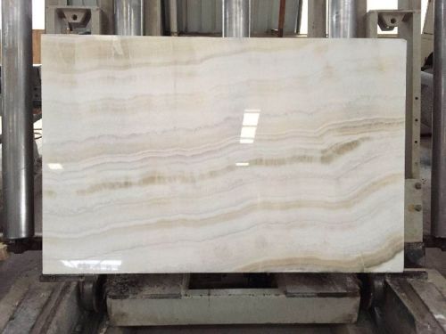 Rectangle Polished White Onyx Marble Slab, Feature : Attractive Design, Dust Resistance, Good Quality