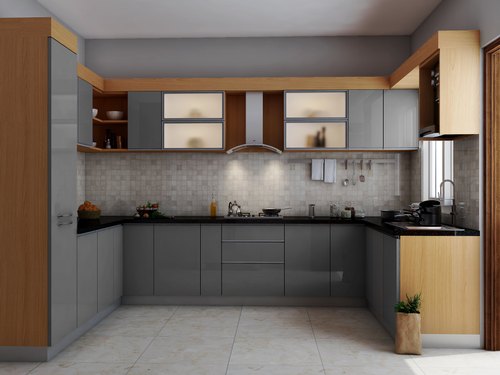 U Shape PVC Modular Kitchen