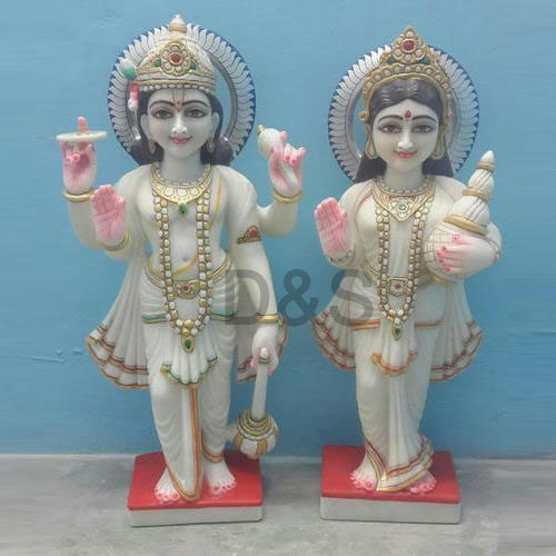 Marble Laxmi Narayan Statue, For Worship, Temple, Interior Decor, Office, Home, Gifting, Garden