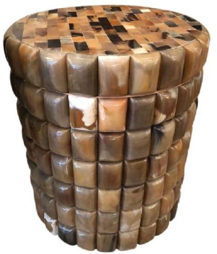Wood Polished Horn Cube Side Table, For Home, Restaurants