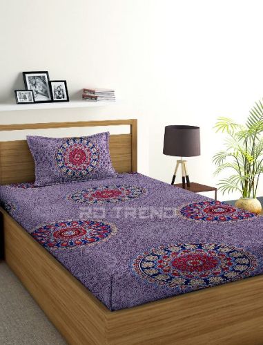 Glace Cotton Single Bedsheet Set, Pattern : Printed