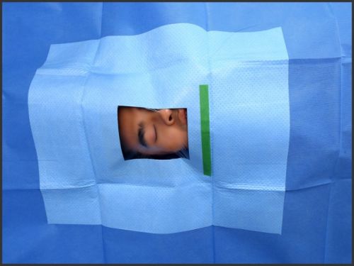 Plain Cotton Eye Drape, For Ophthalmic, Color : Blue