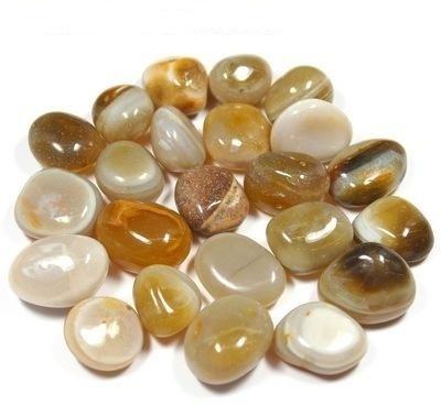 Gemstone Polished Yellow Banded Tumbled Stone, Feature : Colorful Pattern, Durable