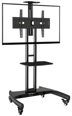 Branded Metal LED TV Floor Stand, Color : Black