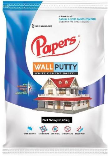 Papers Wall Putty, For Even The Smallest Cracks, Feature : Long Shelf Life, Super Smooth Finish, Unmatched Quality