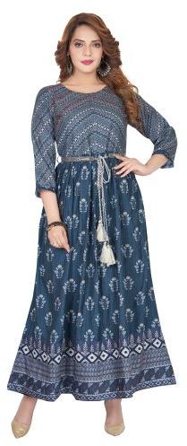 Printed Cotton Silk Designer Ladies Kurti, Length : 52 Inch
