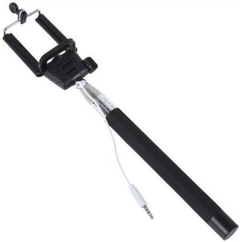 Aux Selfie Stick, Color : Black Silver