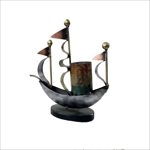 Polished Plain Iron Ship Pen Stand, Packaging Type : Thermocol Box