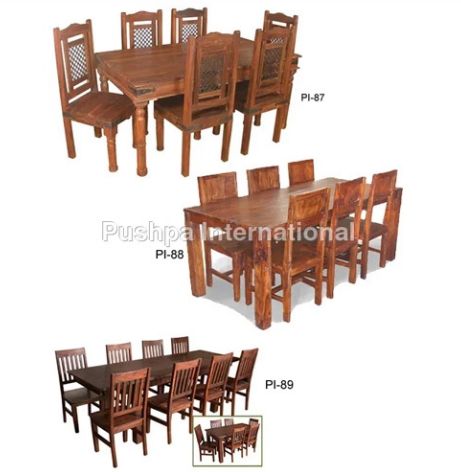 Plain Polished Wooden Dining Table Set, Shape : Rectangular