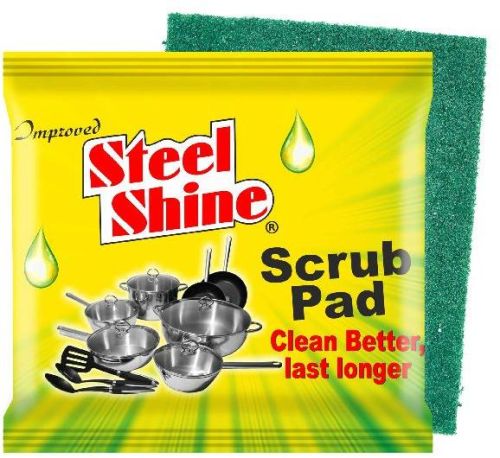 Rectangle Steel Shine Soft Scrub Pad, For Surface Cleaning, Utensils Cleaning, Size : 6x4 Inch