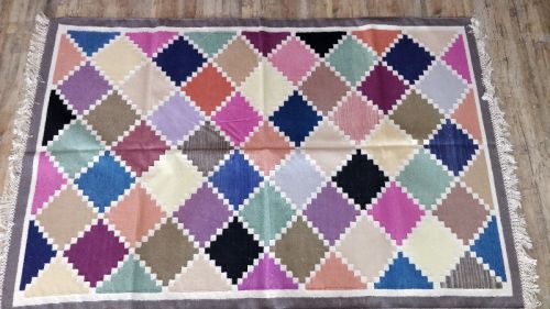 Attractive Pattern Cotton Multicolor Rug, For Homes, Floor, Size : 4x6 Feet