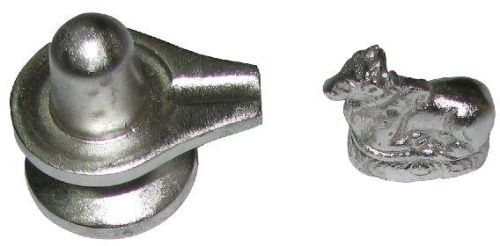 Parad Shivling With Nandi Mercury Idol 3inch 175 Grams