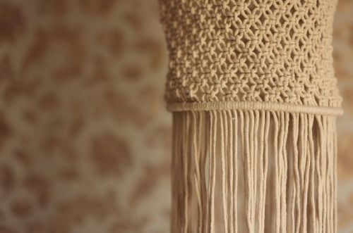 Boho Cotton Macrame Lantern, For Decoration, Color : Brown, Creamy