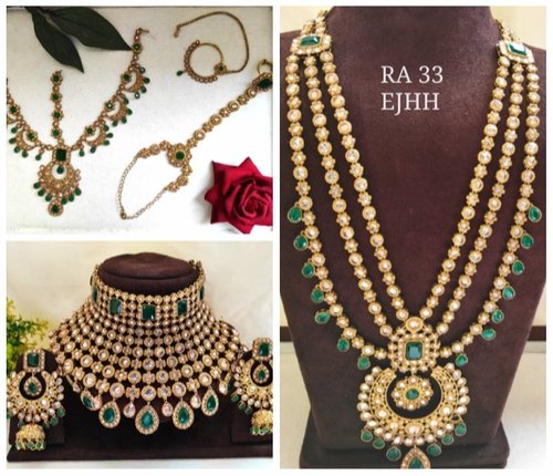 Brass Polki Bridal Set, Occasion : Wedding