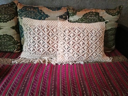 Cotton Macrame Cushion Cover, Size : 16x16 Inch