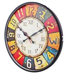 IHandikart Plastic Wall Clock, Color : Multi