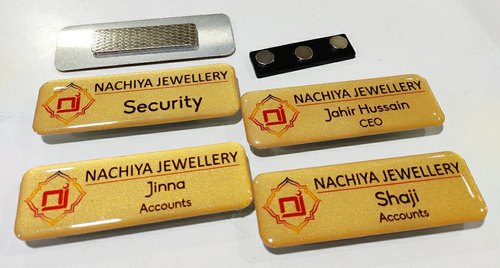 Printed Magnetic Golden Name Badge