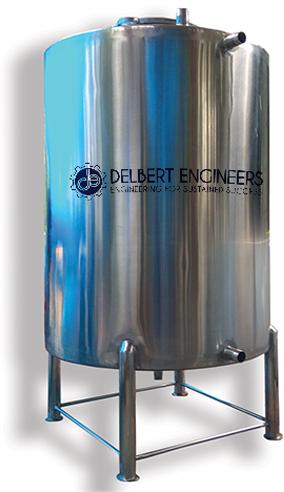 Delbert Engineers Round Stainless Steel Tank, For Water Storage, Industrial Application, Grade : SS304