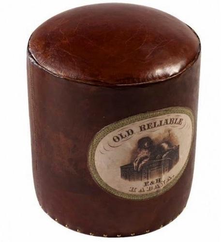 Leather Puff, Pattern : Round