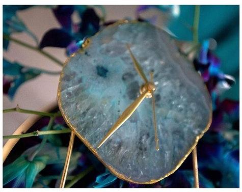 Stylo Home Natural Stone Table Clock, Shape : Square