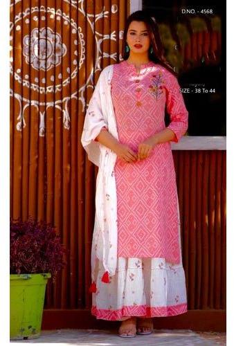 Greasy Rayon Palazzo Suit, Size : 38-44 Inch