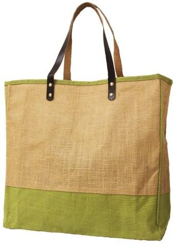 Leather Handle Colourful Personalised Jute Tote Bag