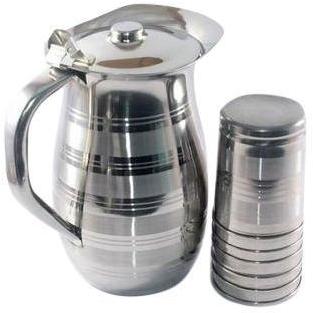 SS Hotel Jug Glass Set, Color : Silver