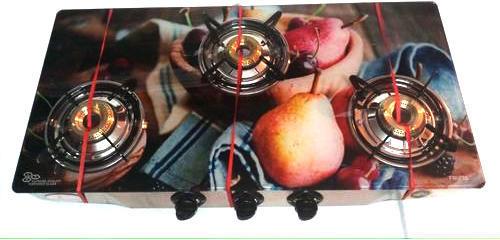Rectangular Three Burner Printed Gas Stoves
