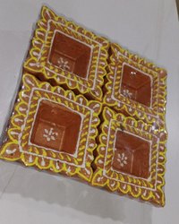 Clay Decorative Diya, Occasion : Festivals