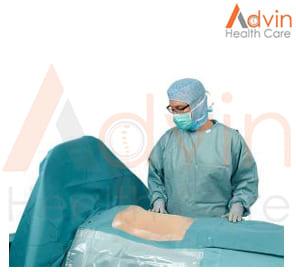 Laparoscopy Drapes Kit, For Hospital, Clinic, Features : Resistant To Strikethrough, Fluid Control Features