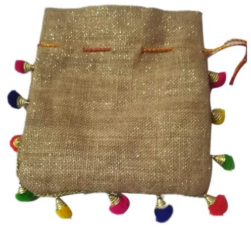 Handmade Jute Potli Bag, Style : Handled