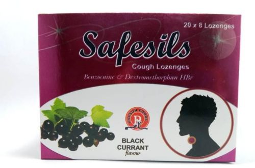 Black Currant Safesils Lozenges, Color : Brown