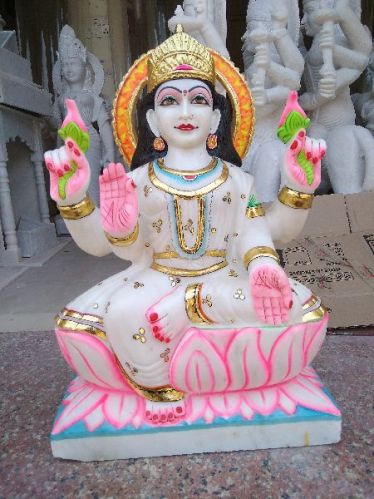 Polished Marble Laxmi Statue, For Home, Office, Shop, Size : Multisizes