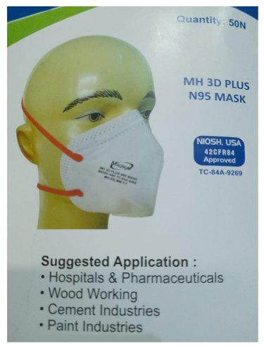 Spunbond N95 Face Mask, For Hospital Pharmaceuticals, Wood Working, Cement Industries, Paint Industries