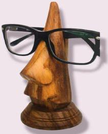 Plain Mango Wood Goggles Stand, Size : 6x2 Inch