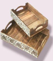 Sheesham Wood Coffee Tray, Size : 12x6 Inch