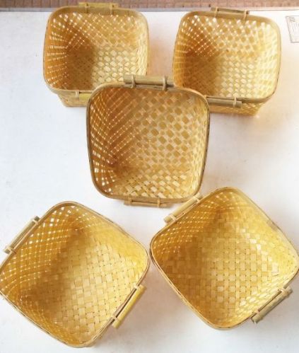 Side Handled Square Bamboo Basket, For Kitchen, Feature : Easy To Carry