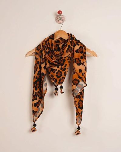 Animal Skin Screen Print Rayon Scarf