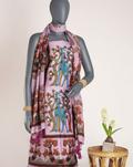 Digital Print Viscose Silk Unstitched Top With Bemberg Muslin Dupatta