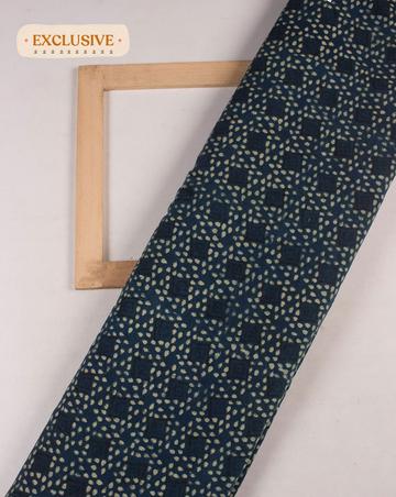 Exclusive Jhag Ajrak Hand Block Natural Dye Corduroy Fabric